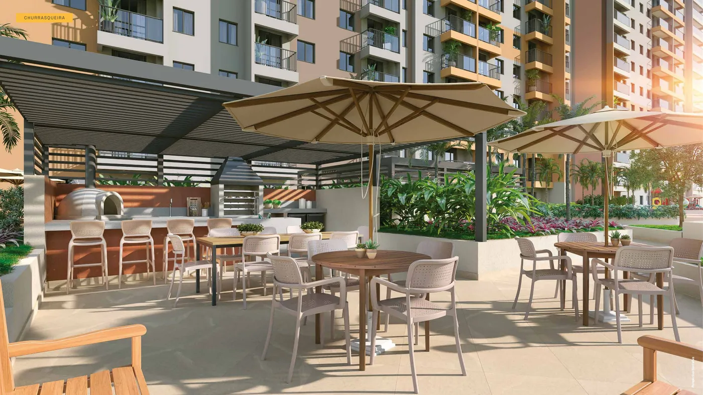 Churrasqueira com apoio gourmet do Residencial Pixinguinha em Santo Cristo, Rio de Janeiro