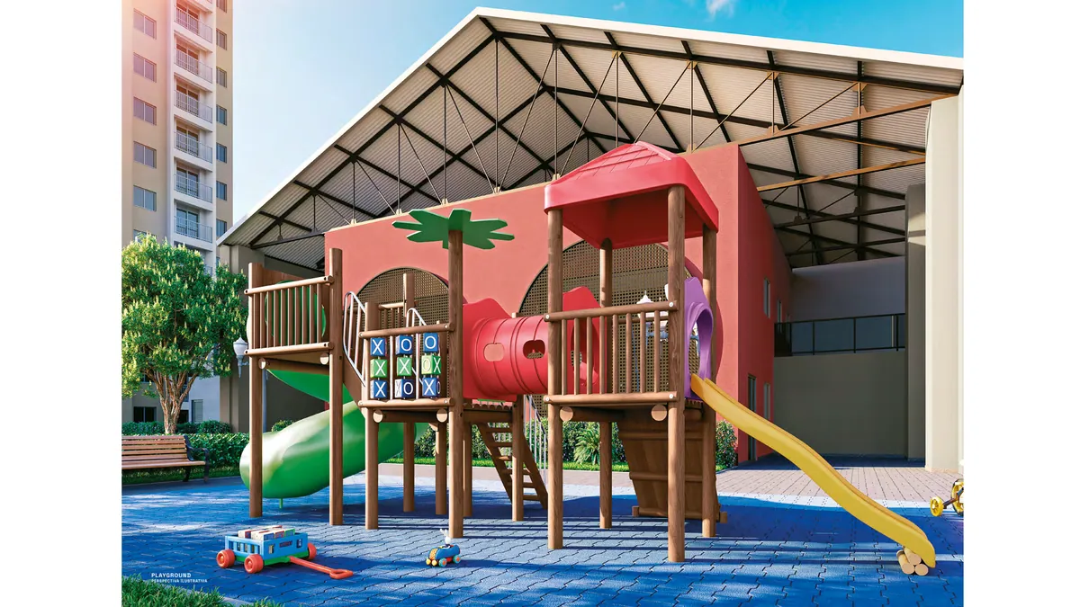 Praça playground infantil do Luzes do Rio Condomínio Candeeiro